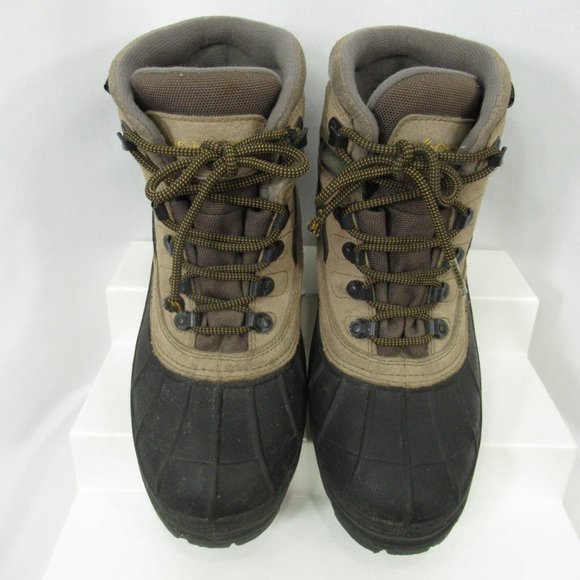 COLUMBIA Cascadian Boots Mens Size 8 Winter Rain Duck Suede Rubber Brown Black main image 4